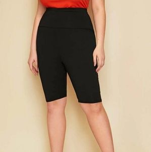 NWT Plus Size Wide Band Waist Biker Shorts